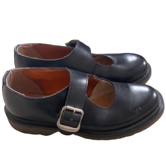 Dr. Martens Shoes - VINTAGE 1980s DR MARTENS BLACK LEATHER MARY JANE SHOES SIZE UK4/ US 6